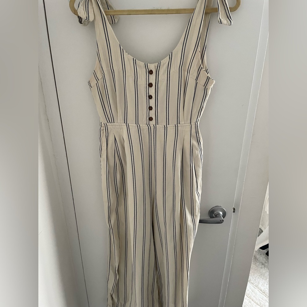 Free People striped jumpsuit